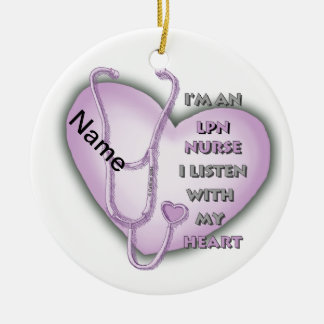 Décoration En Céramique Infirmière LPN Purple Heart