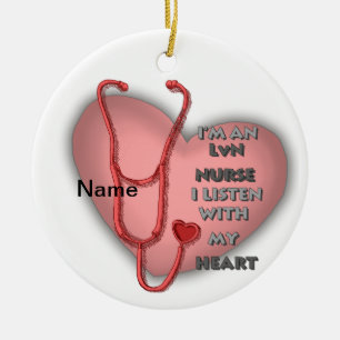 Décoration En Céramique Infirmière LVN du Coeur Rouge