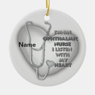Décoration En Céramique Infirmière ophtalmique à cœur gris