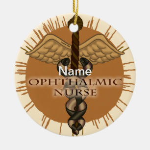 Décoration En Céramique Infirmière ophtalmique Caduceus