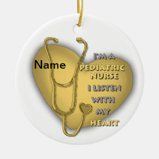 Décoration En Céramique Infirmière pédiatrique Cœur Jaune