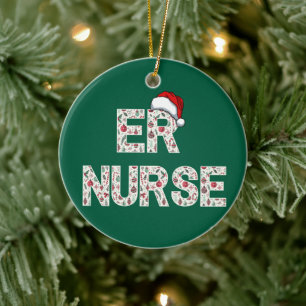 Décoration En Céramique Infirmière personnalisée ER cadeau de Noël Père No