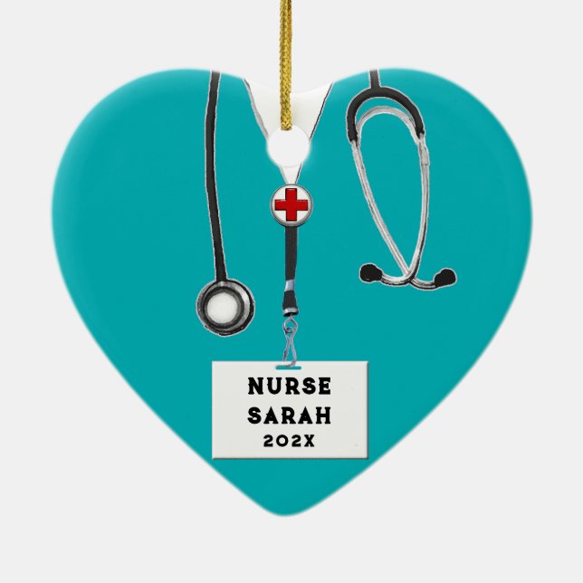 Décoration En Céramique Infirmière personnalisée Noël 2023 Cera collective (Dos)