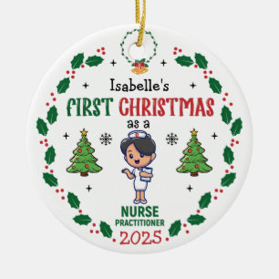 Décoration En Céramique Infirmière personnalisée Praticien Premier Noël