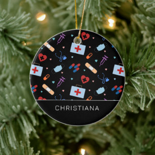 Décoration En Céramique Infirmière RN personnalisée   Docteur Motif Médica