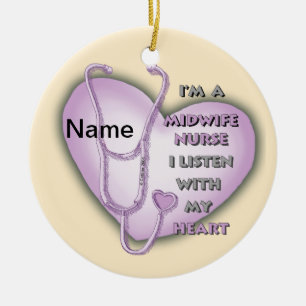 Décoration En Céramique Infirmière sage-femme Purple Heart