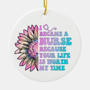 Décoration En Céramique Infirmière Votre vie vaut la peine Mon temps