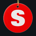 Décoration En Céramique Initial Letter Monogram Modern Style Red White<br><div class="desc">Would you like to own a product with the initials of your name? It is very simple,  aesthetic and attractive.</div>