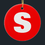 Décoration En Céramique Initial Letter Monogram Modern Style Red White<br><div class="desc">Would you like to own a product with the initials of your name? It is very simple,  aesthetic and attractive.</div>