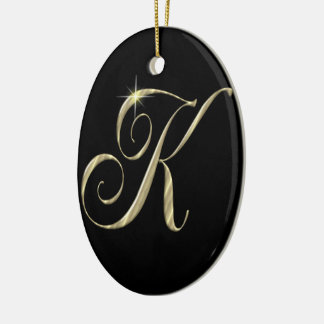 Décoration En Céramique Initiales du monogramme d'or K