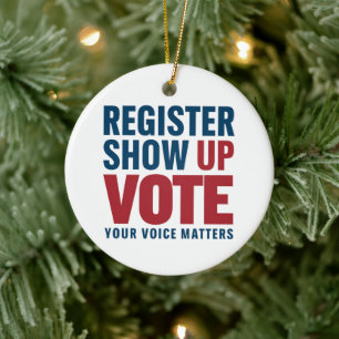 Décoration En Céramique Inscrivez-vous Montrer Voter Votre Voix Compte Éle