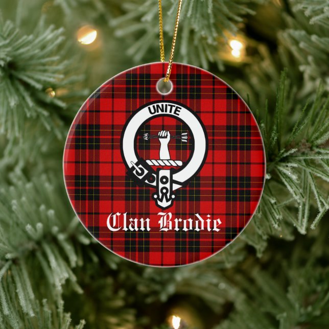 Décoration En Céramique Insigne de Clan Brodie et Tartan (Arbre)