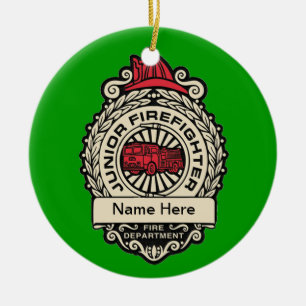 Décoration En Céramique Insigne de pompier junior personnalisé