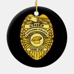 Décoration En Céramique Insigne du chef de la police de cuisine