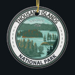 Décoration En Céramique Insigne Mille Îles Parc national du Canada<br><div class="desc">Design vectoriel du parc national des Mille-Îles. Le parc est situé sur la promenade 1000 Islands dans la région des Mille-Îles du fleuve Saint-Laurent.</div>