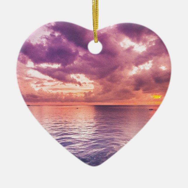 Décoration En Céramique Inspiration du coucher de soleil sur l'océan (Devant)