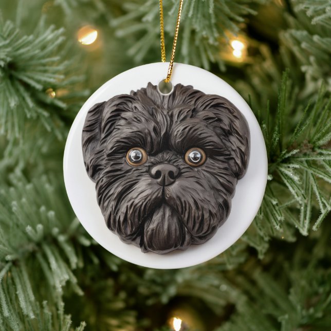 Décoration En Céramique Inspiré 3D d'Affenpinscher (Arbre)