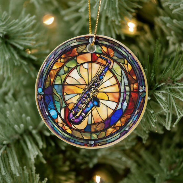 Décoration En Céramique Instrument de musique saxophone (Arbre)