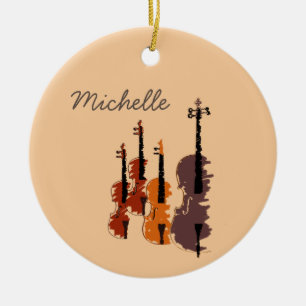 Décoration En Céramique Instruments de musique colorés de Violon Music