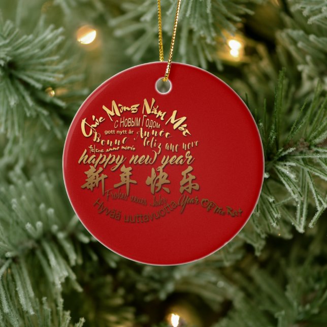 Décoration En Céramique International Gold Wives Rat Nouvel An 2020 CRO (Arbre)