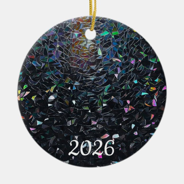 Décoration En Céramique Iridescent Abstract Stained Glass Pattern (Devant)