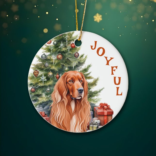 Décoration En Céramique Irish Setter Joyful Christmas (Créateur téléchargé)