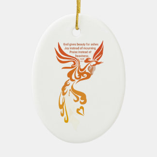 Décoration En Céramique Isaiah 61 Phoenix Oval Ceramic Ornament