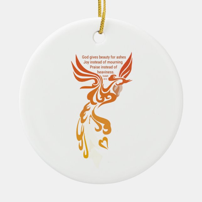 Décoration En Céramique Isaiah 61 Phoenix Oval Ceramic Ornament (Devant)