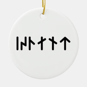 Décoration En Céramique Islande ᛁᛋᛚᛅᚾᛏ ~ Runes Futhark Jeune
