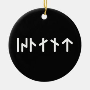 Décoration En Céramique Islande ᛁᛋᛚᛅᚾᛏ ~ Runes Futhark jeune
