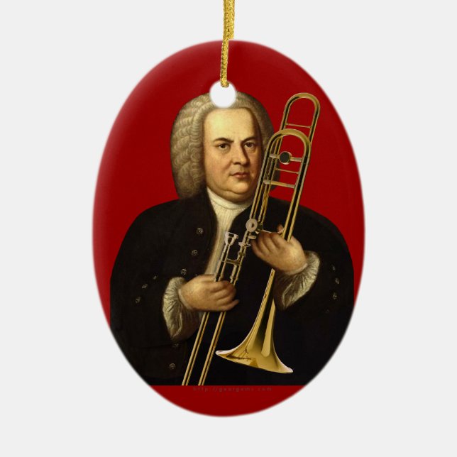 Décoration En Céramique J.S. Bach avec le trombone (Devant)