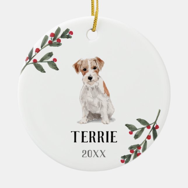 Décoration En Céramique Jack Russell Terrier Chien de Noël personnalisé (Devant)