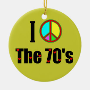 Décoration En Céramique J'adore le signe de la Paix des années 70