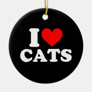 Décoration En Céramique J'adore les chats - J'adore les chats J'aime les c