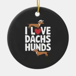 Décoration En Céramique J'adore les dachshunds Graphique amusant pour les