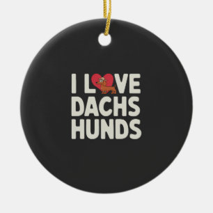 Décoration En Céramique J'adore les dachshunds mignon dessin animé