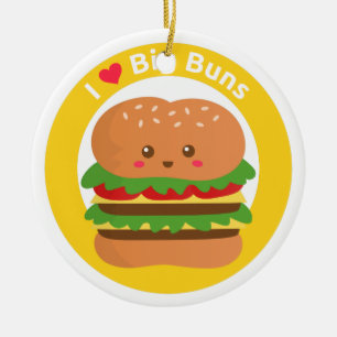Décoration En Céramique J'adore les gros buns, Kawaii Big Burger
