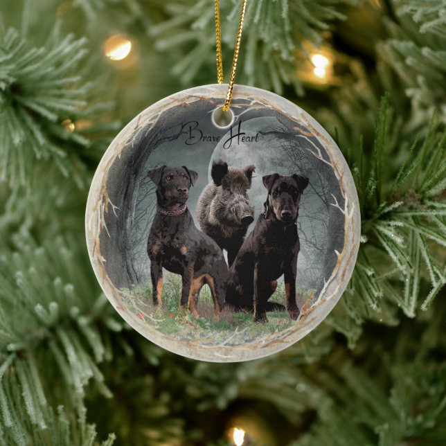 Décoration En Céramique Jagdterrier, brave affiche de tapisserie cardiaque (Arbre)