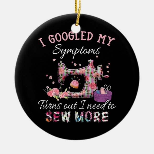 Décoration En Céramique J'ai besoin de coudre plus (Devant)