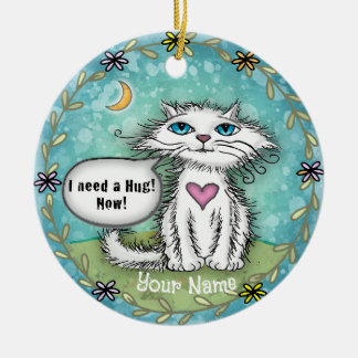 Décoration En Céramique J'ai besoin d'un câlin Scraggles Chat