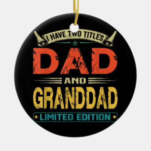 Décoration En Céramique J'Ai Deux Titres Papa Et Grand-Père Fantastiques 
