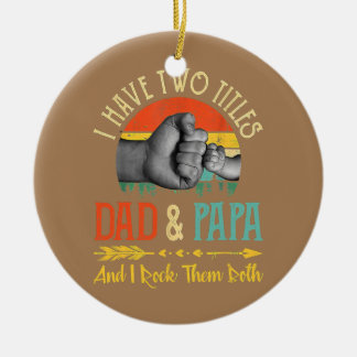 Décoration En Céramique J'Ai Deux Titres Papa Et Papa Et Je Rock