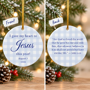 Décoration En Céramique J'ai donné mon cœur à Jésus Noël