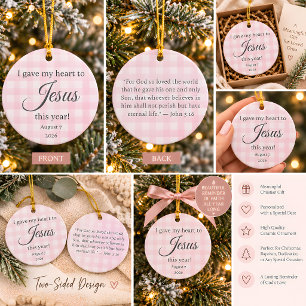 Décoration En Céramique J'ai donné mon cœur à Jésus Noël