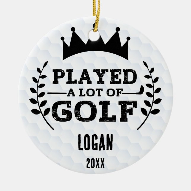 Décoration En Céramique J'ai joué beaucoup de Golf & Custom Name (Devant)