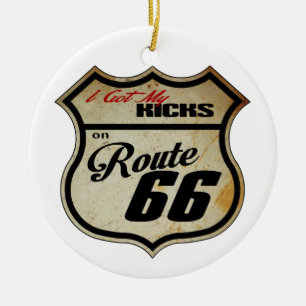 Décoration En Céramique J'ai mes coups de pied sur la route 66
