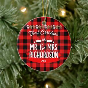 Décoration En Céramique J'ai passé notre premier Noël en tant que M. et Mm