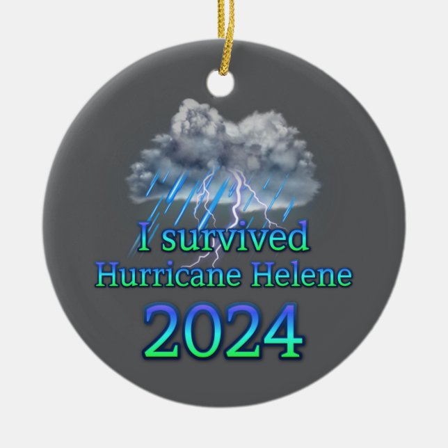 Décoration En Céramique J'ai survécu à l'ouragan Helene 2024 v2 (Devant)