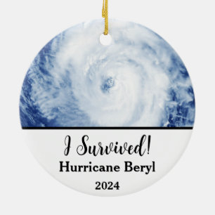 Décoration En Céramique J'Ai Survécu ! Ouragan Beryl 2024