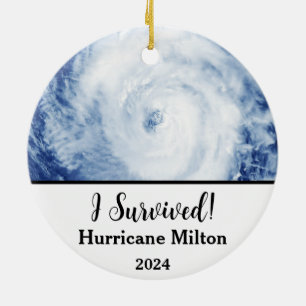 Décoration En Céramique J'Ai Survécu ! Ouragan Milton 2024